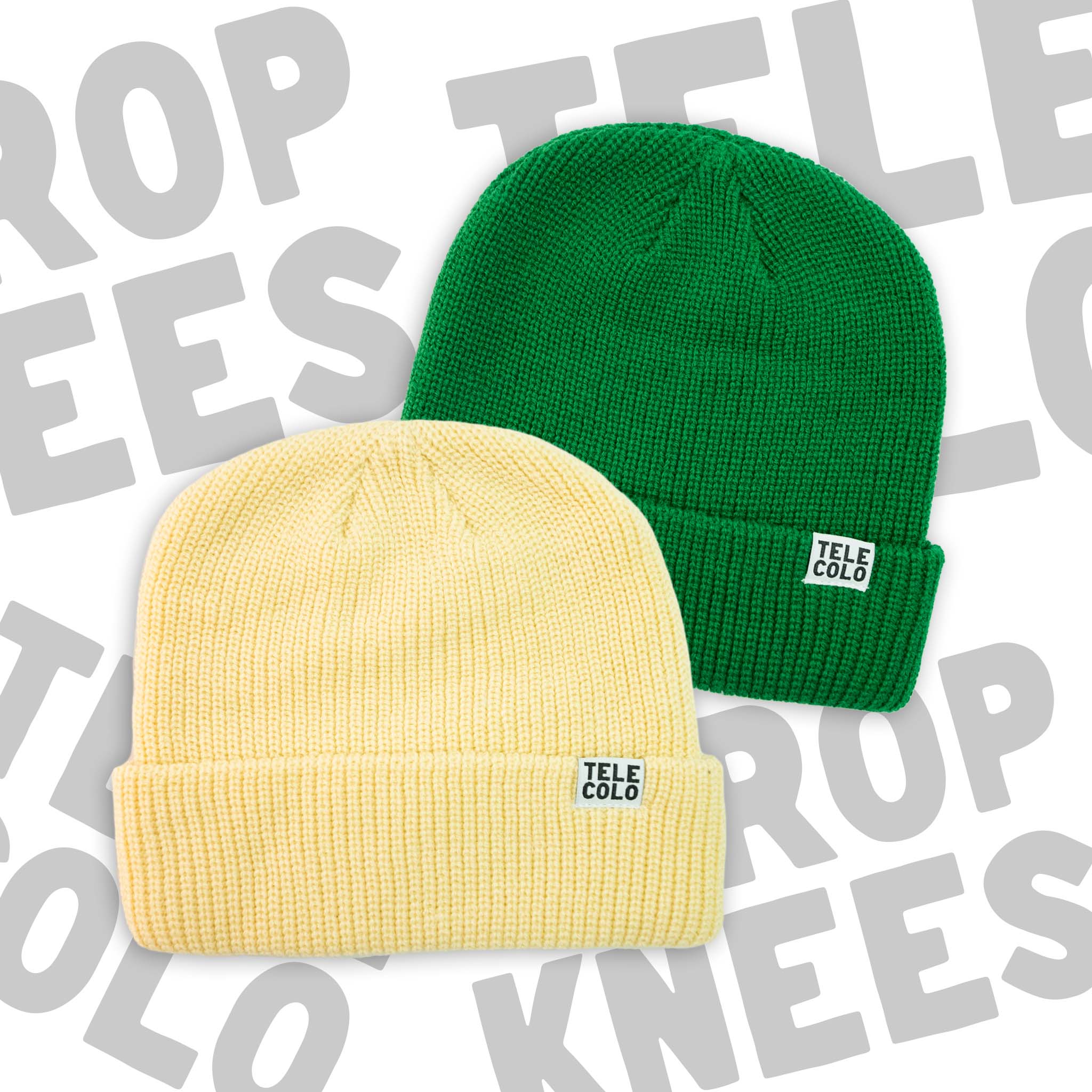 "TELE COLO/DROP KNEES" Knit Beanie