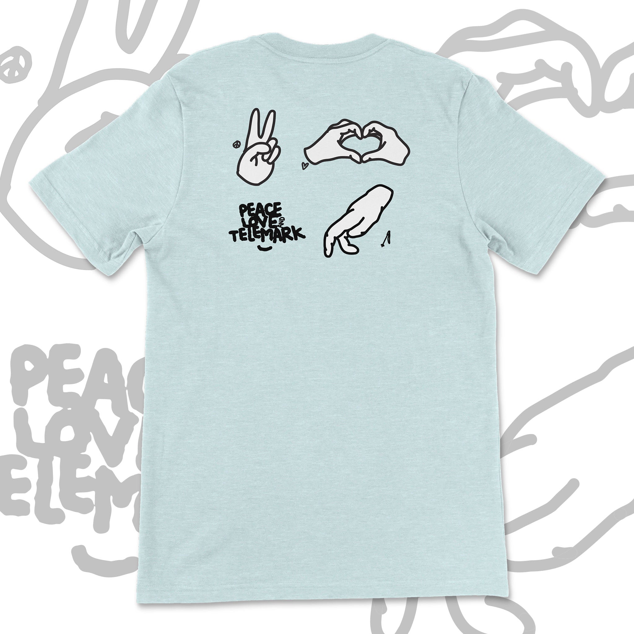 Tee shirt on sale peace and love